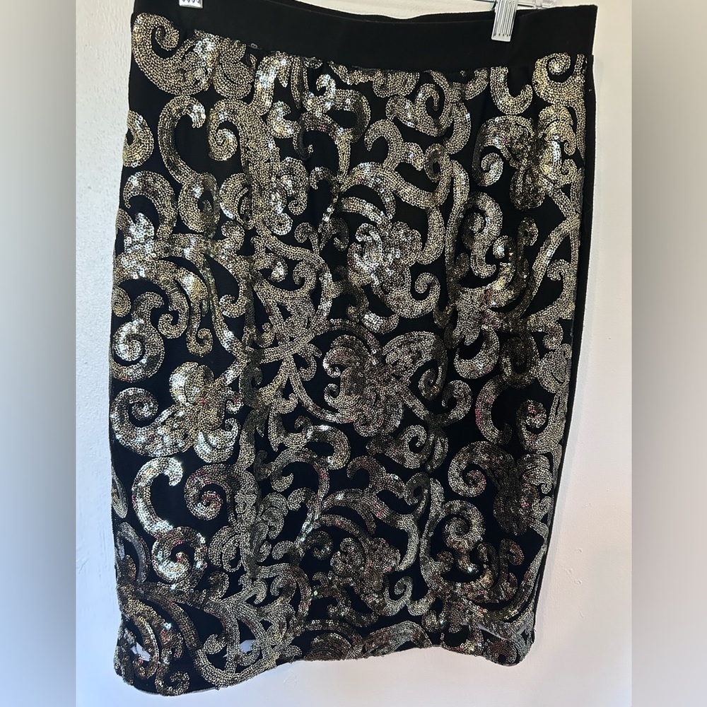 Black and Gold Embellished Skirt